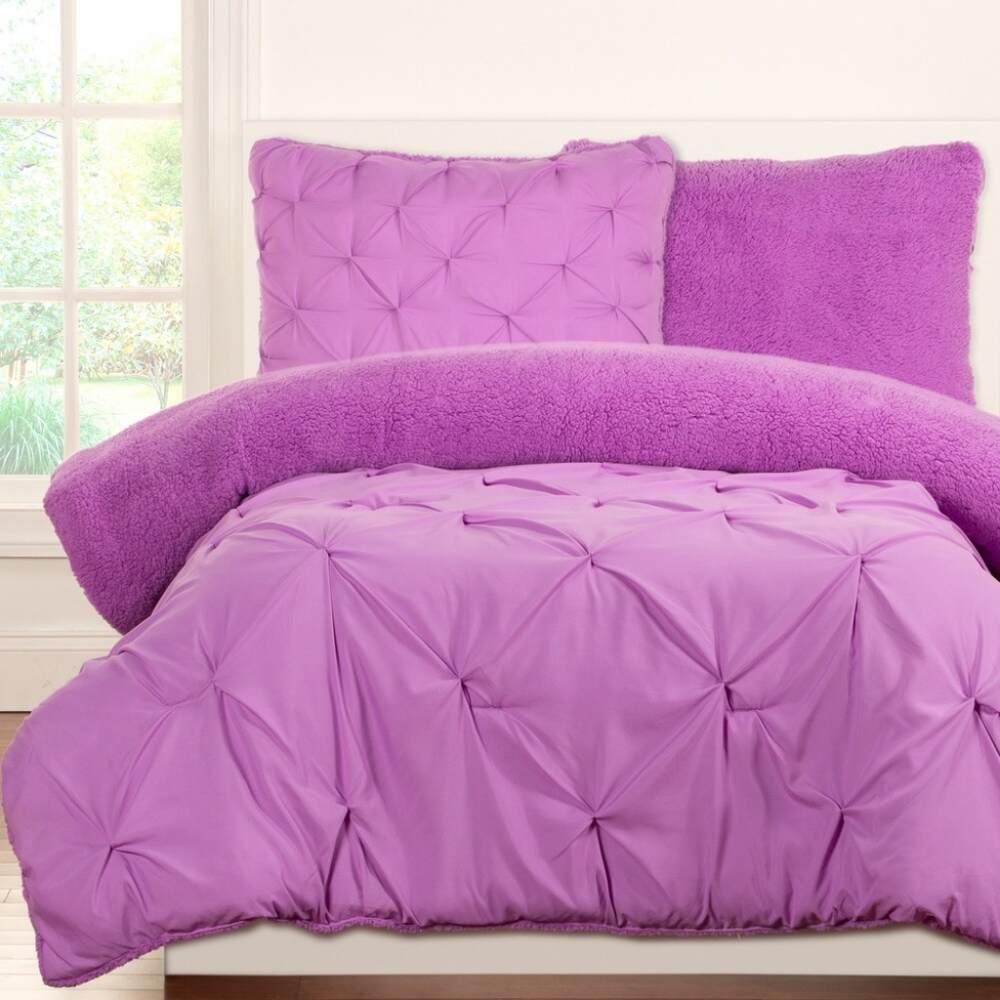 CRAYOLA Playful Plush Comforter Set, Twin (Violet)